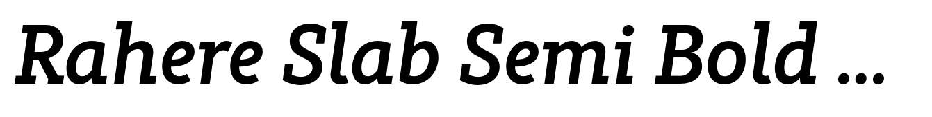 Rahere Slab Semi Bold Italic